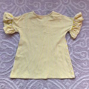 Alice & Ames Yellow Stripe Bell Sleeve Dress